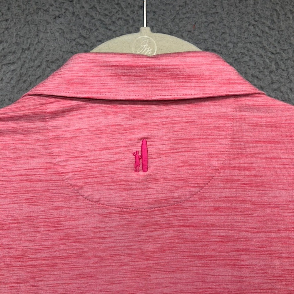 Johnnie-O Polo Shirt Mens Medium Azalea Pink Huron Featherweight Preppy Golf - Picture 5 of 9